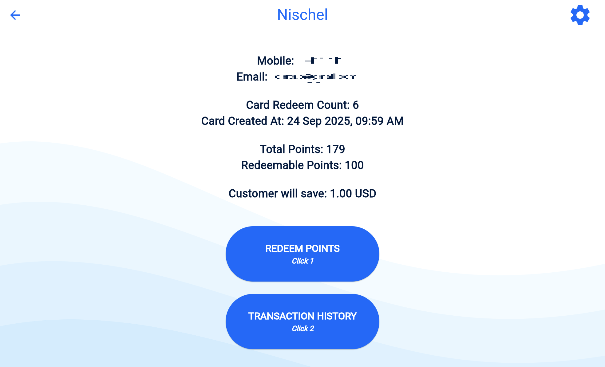 Point Hunt - Loyalty programme webapp - Customer details page