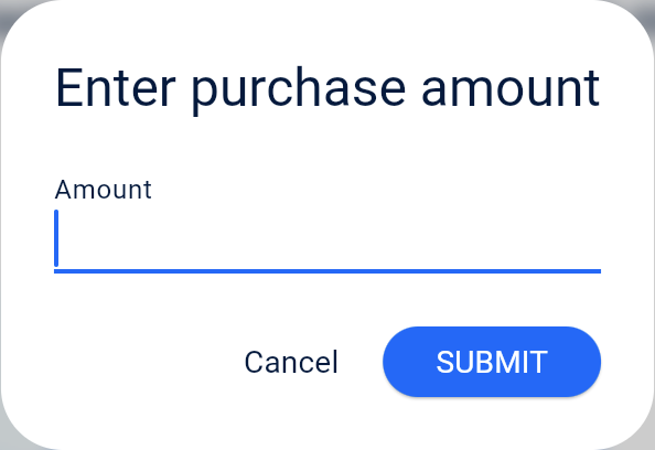 Point Hunt - Rewards Program - Enter purchase amount screen