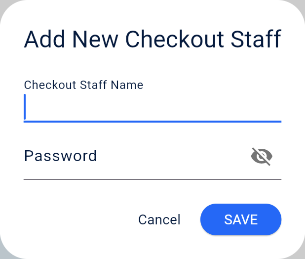 Point Hunt -Customer Appreciation Program - add new checkout staff panel